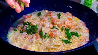 Italian pasta with shrimp in a creamy sauce in 20 minutes [upl. by Enait316]