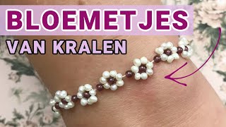 Bloem Armbandje met Zoetwaterparels Maken [upl. by Durman]