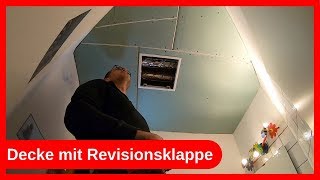 Decke Gäste WC mit Revisionsklappe nach Wasserschaden erneuern  Trockenbau  Dachausbau DIY [upl. by Atekihc]