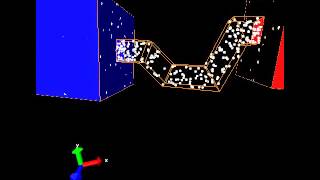 Molecular Dynamic simulation of Flow through double turn nanochannel [upl. by Odrick535]