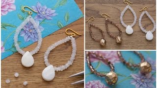 DIY Make These Bead Hoop Earrings [upl. by Aerdnaz]