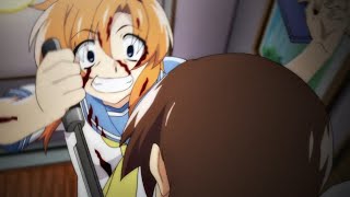 Rena stabbed the shit out of Keiichi  HigurashiWhen They Cry Higurashi no Naku Koro ni Episode 4 [upl. by Alimak4]