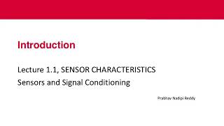 11 Introduction  Sensor Characteristics [upl. by Norek]