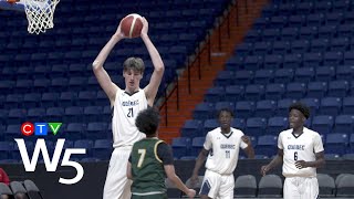 The Tallest Teen on Earth Montreal basketball prospect Olivier Rioux  W5 INVESTIGATION [upl. by Aehs]