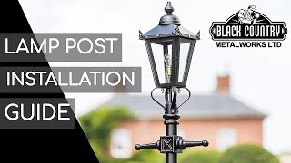 How to install a Lamp Post  Heavy Cast Iron with Concrete Base including wiring [upl. by Montfort119]