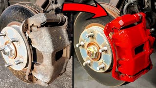 HOW TO PAINT BRAKE CALIPERS  Easiest Method  No Taking Off ANY Bolts Or Nuts [upl. by Netnerb]