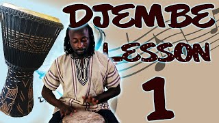 How to play African Drum Djembe Tutorial One [upl. by Rehtaeh]