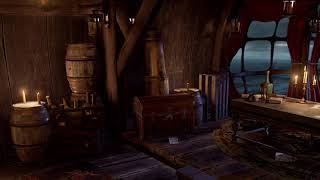 Pirate Ship Ambience Creaking Wood Sounds Stormy Sea [upl. by Ailongam]