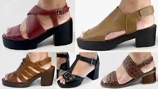 2024 LATEST SOFT LEATHER COMFY SANDALS DESIGNS FOR WOMEN LATEST OFFICE STYLE FOOTWEAR COLLECTION [upl. by Fidela]