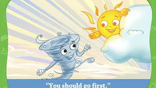 The Sun And Wind  Senior KG Stories for Children I Animated I Little Mee Story [upl. by Enyallij715]