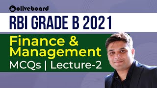 Lecture2  Finance amp Management MCQs  RBI Grade B 2021  Rohan Sir [upl. by Caundra769]