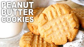 Classic Peanut Butter Cookies SO EASY  Thick Soft and Chewy 😋 [upl. by Acimahs]