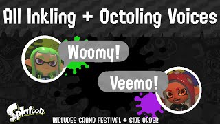 All Inkling and Octoling Voice Clips Includes Grand Festival plus Side Order  Splatoon Series [upl. by Mckenna]