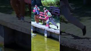 Heroic Moment Worker Saves Stroller from Sinking shorts [upl. by Down]