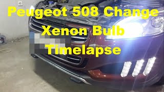 Peugeot 508 Replace Xenon Bulb Timelapse [upl. by Alfeus]