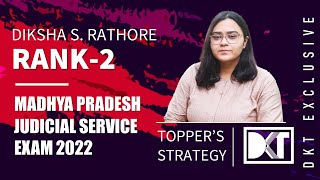 Rank 2 MP Judicial Service Exam 2022  Diksha Singh Rathores Strategy  दीक्षा सिंह की स्ट्रेटेजी [upl. by Jennette]