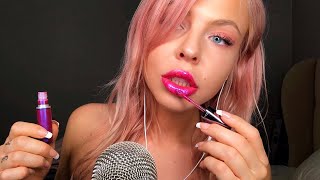 ASMR LipstickLipgloss Application  Up Close [upl. by Aloin]