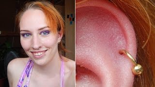 Piercings How I change jewellery on my helix [upl. by Atinna473]