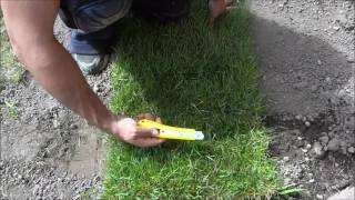 How To Cut SodLandscaping Tutorial [upl. by Idnem]