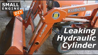 Kubota Hydraulic Cylinder Needs New Seals [upl. by Ydorb545]