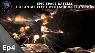 EPIC Space Battles  Galactica and Pegasus vs Resurrection Ship  Battlestar Galactica [upl. by Guyon]