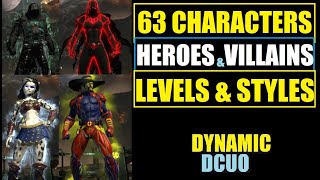 DCUO Our 63 Characters Level amp Style  DC Universe Online Toons Quick 360° Spin [upl. by Toole]