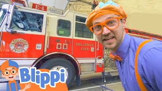 Blippi Visits a Firetruck Station  Blippi Full Episodes  Vehicle Videos For Kids  Blippi Toys [upl. by Johnson]