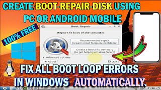 Create a USB Boot Repair Disk to Fix Windows 10 Blue Screen Boot Loop amp Startup Failure [upl. by Trebleht652]