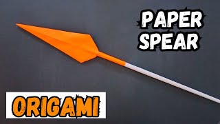 ORIGAMI WEAPON CRAFT  MAKE A REAL PAPER SPEAR IN 5 MINUTES [upl. by Massarelli]