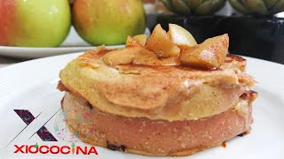 PANCAKES DE MANZANA EN RODAJAS 🍏😋💪 [upl. by Siri]