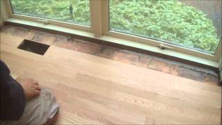 How to Install Solid Hardwood Flooring around Hitting Vents MrYoucandoityouself [upl. by Aihsakal]