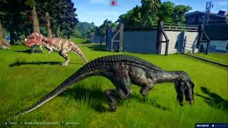 Jurassic world evolution 4 baryonyx vs 4 ceratosaurus part 2 [upl. by Naid]