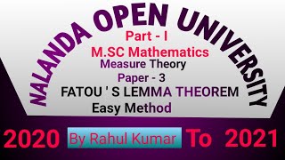 🌺🎶MSC FATOUS LEMMA THEOREM 16 MARKS🌺🎶 [upl. by Bravar]