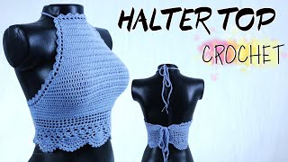 TOP CROCHET Paso a Paso HALTER TOP [upl. by Floyd374]