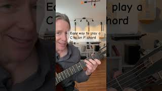 Easy way to play a C to an F chord on guitar [upl. by Anair]