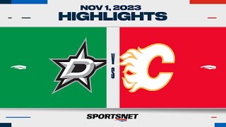 NHL Highlights  Stars vs Flames  November 1 2023 [upl. by Dreda745]