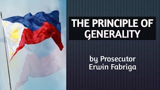 The principle of Generality in Criminal Law [upl. by Hessler196]