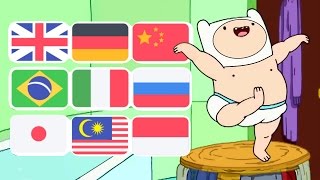 Adventure Time  Dancing Baby Finn Song In Various Languages [upl. by Adyeren]