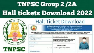 how to download TNPSC group 2 exam hall ticket 2022 [upl. by Hgielrebma]