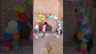 DIY Balloon Garland summer pool party A balloon arch kit helped not perfect but glad we tried [upl. by Adroj248]