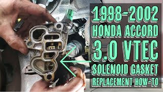 Honda Accord Vtec Solenoid amp Oil Filter Housing Gasket Replacement [upl. by Llert]