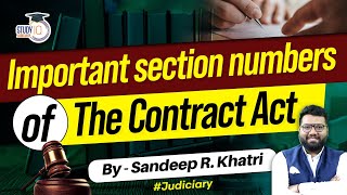 Important Sections of Contract Act  StudyIQ Judiciary [upl. by Publus612]