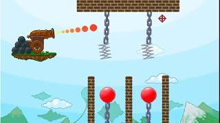 Kaboomz simple and short physics puzzle with cannon and balloons [upl. by Eiramlatsyrk6]