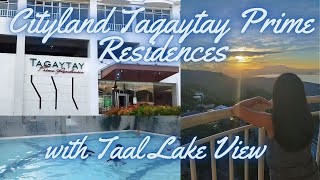 Cityland Tagaytay Prime Residences affordable staycation Incredible pool and Taal Lake view [upl. by Anjali985]