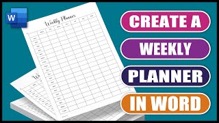 Create a Weekly Planner in Word  Easy Tutorial [upl. by Fayth]