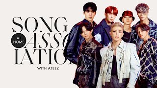 ATEEZ Sings Shawn Mendes 5 Seconds of Summer and “Answer” in a Game of Song Association  ELLE [upl. by Felita123]