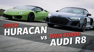 Lamborghini Huracan vs TT Audi R8  STREET RACE [upl. by Halette]