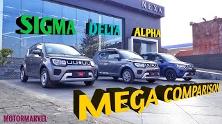 Maruti Suzuki Ignis 2021  All variants compared  Sigma Delta Zeta Alpha [upl. by Norene]