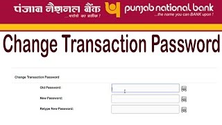 PNB Net Banking  Change Transaction Password Punjab National Bank [upl. by Yklam]