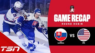 Slovakia vs USA  2023 World Juniors Highlights [upl. by Hanae]